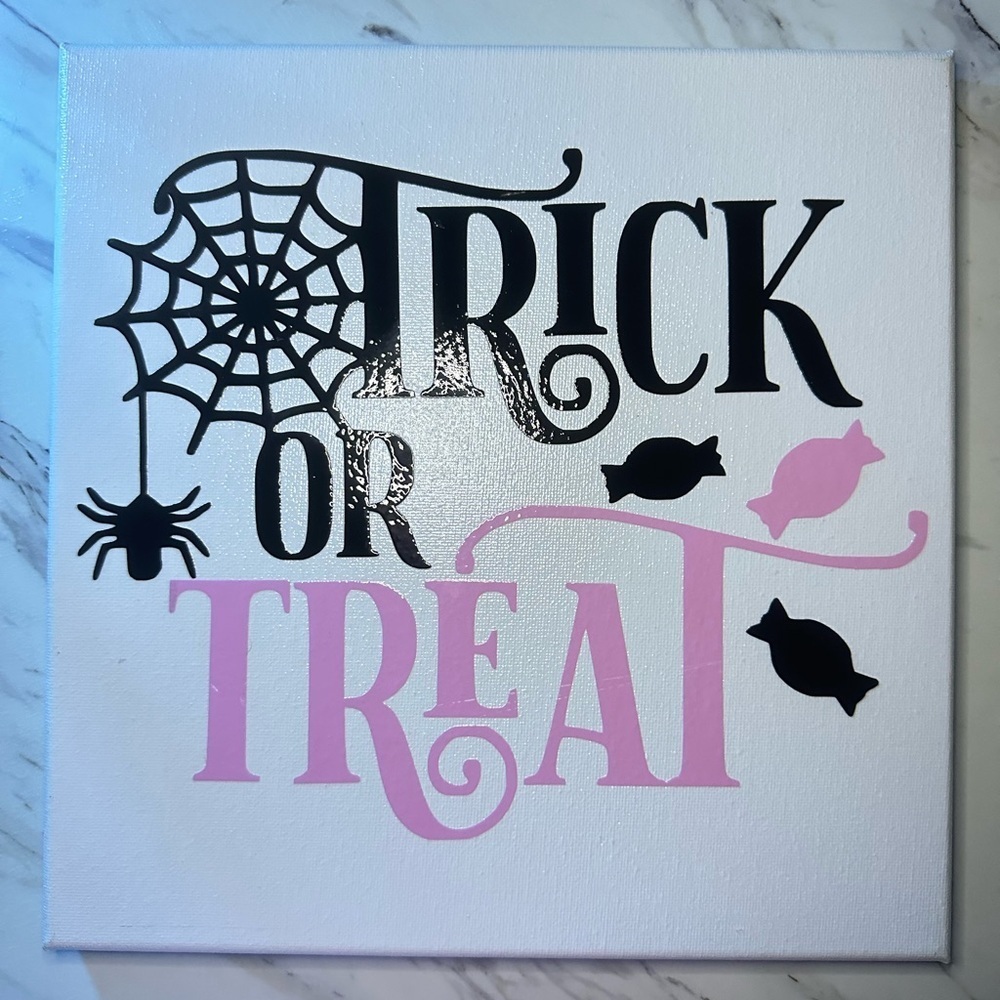 Trick or Treat | Handmade 10x10 Canvas | Halloween Decor